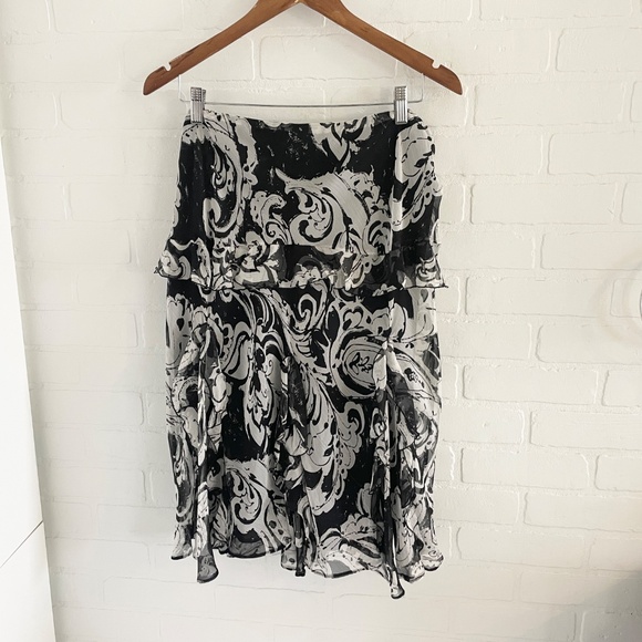 Lauren Ralph Lauren Y2K Skirt Hankerchief Chiffon Flowy Fairy Paisley print L - Picture 11 of 12